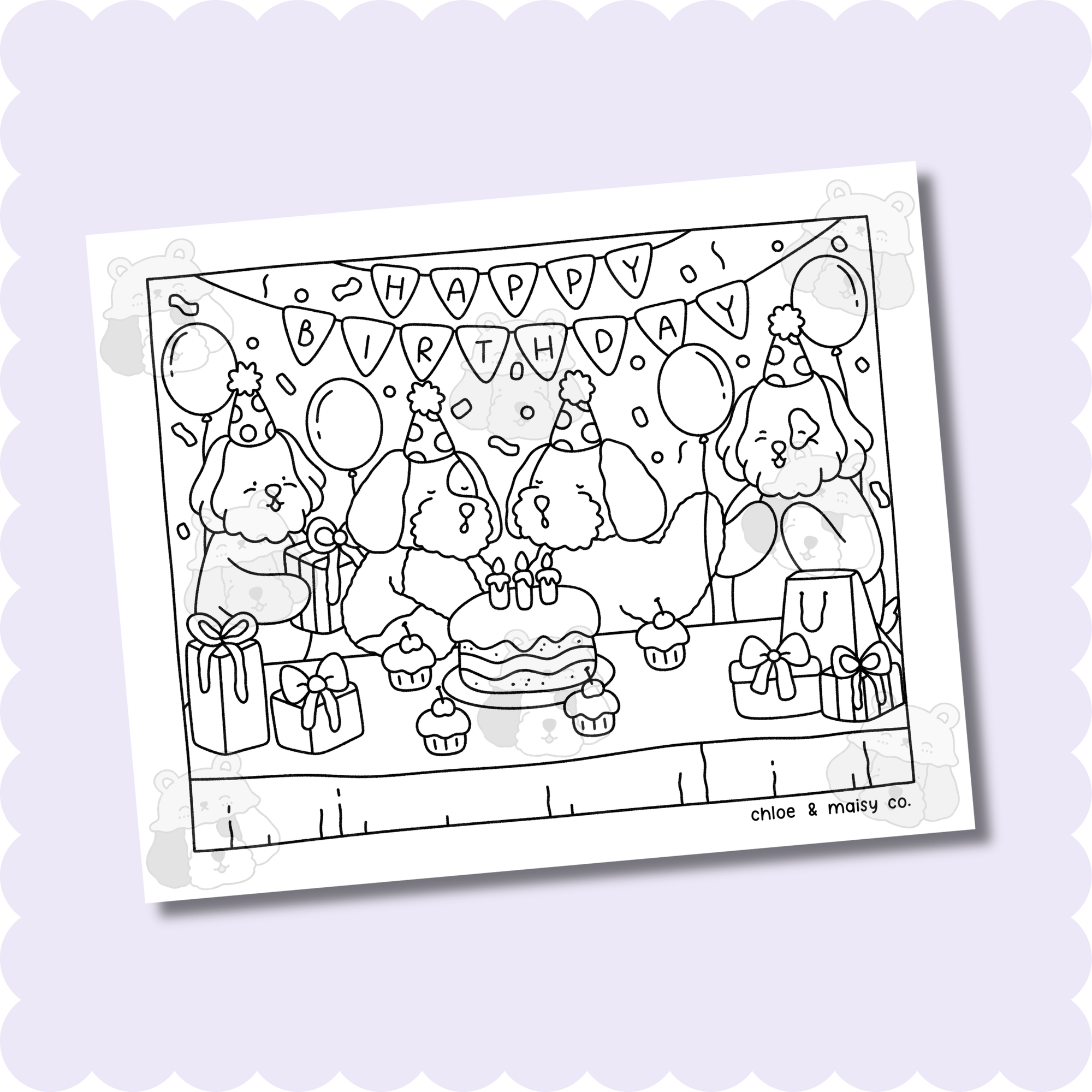 Birthday Party Coloring Page