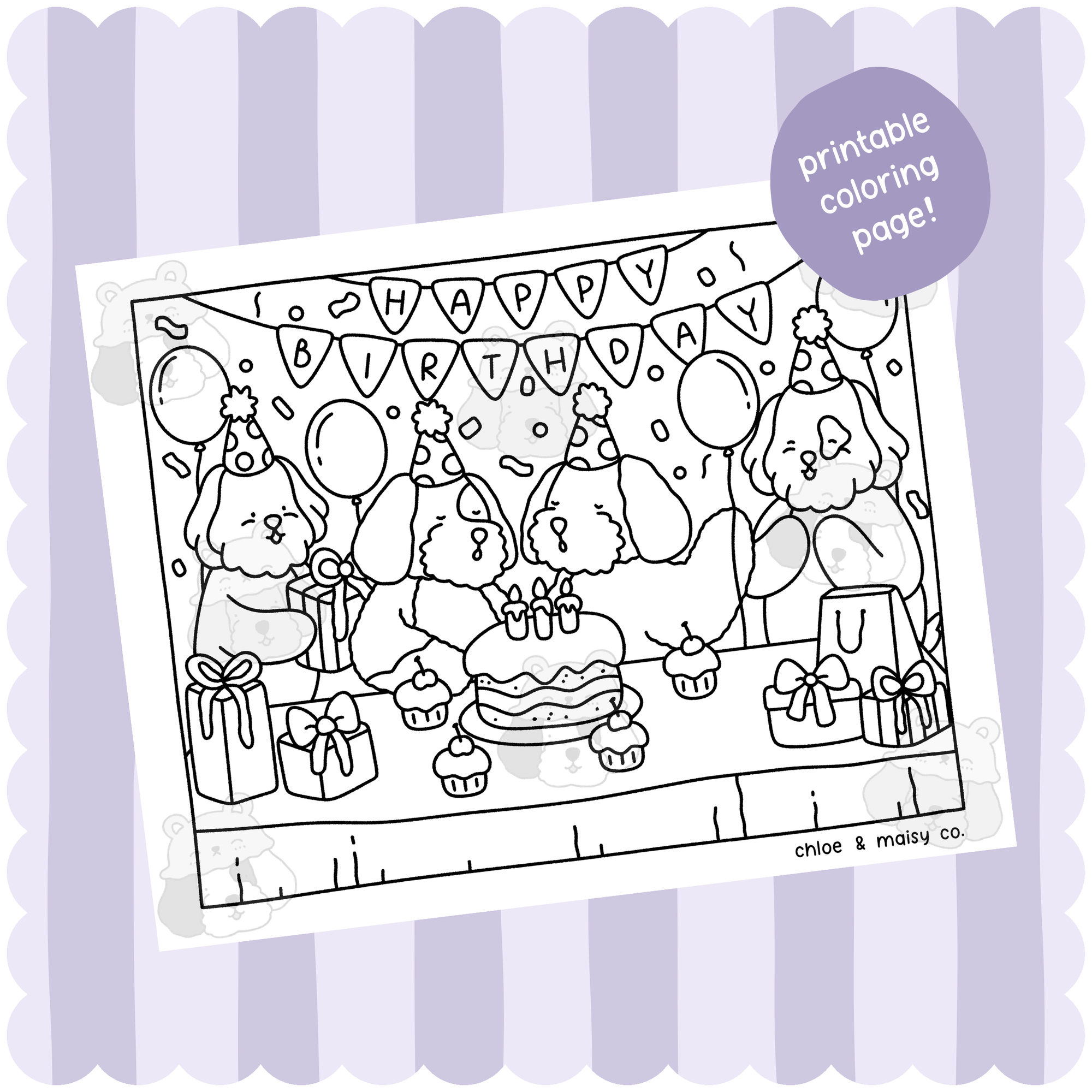 Birthday Party Coloring Page