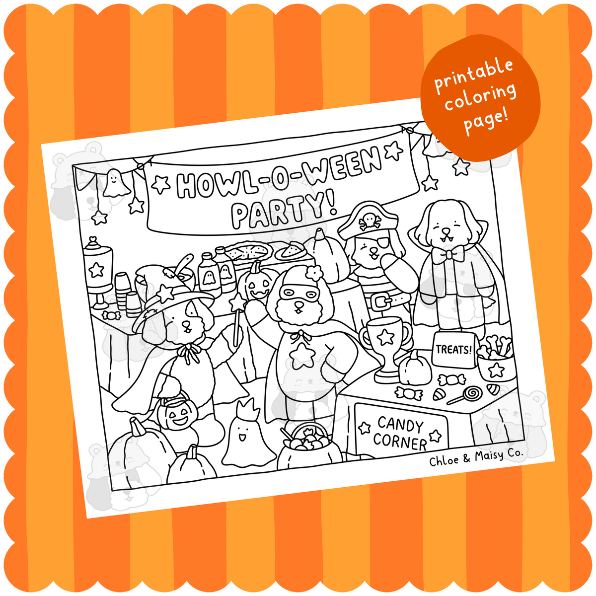 Printable Halloween Coloring Page - Digital Download